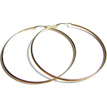 Náušnice Steel Jewelry Náušnice kruhy gold 65 mm z chirurgické oceli NS171105 dárkové balení zdarma