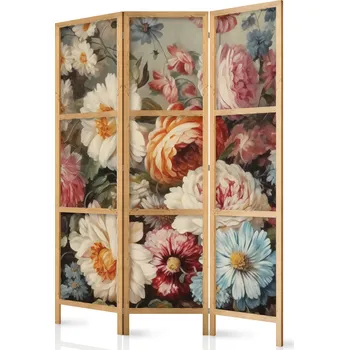 Paraván Japonský paraván - Vůně přírody - Krásné zahradní květiny v pastelových barvách Velikost: 135x172 cm