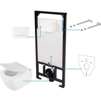 Klozet DEANTE - Anemon bílá - Toaletní set, podomítkový, 6v1 CDZA6ZPW