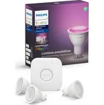 8719514340107 Hue Bluetooth 3x žárovka LED GU10 4,3W 350lm 2200-6500K, 16 mil. barev +bridge + ovladač Massive