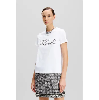 TRIČKO KARL LAGERFELD BOUCLE KARL SIGNATURE T-SHIRT WHITE