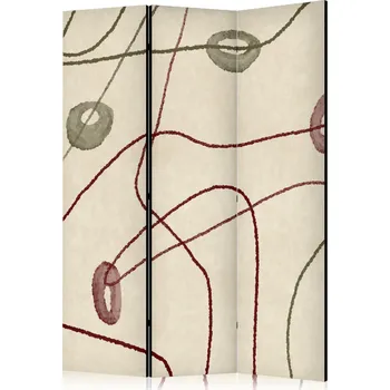 Paraván Paraván - Labyrint z korálků - Minimalistická abstrakce na obnošeném pozadí Velikost: 135x172 cm, Provedení: Jednostranný