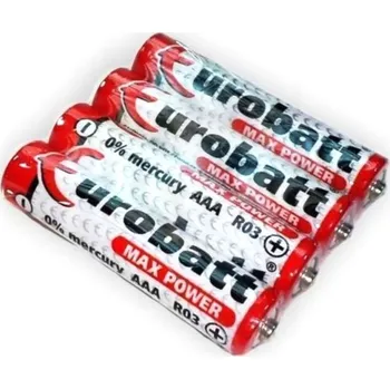 Článková baterie Baterie EUROBATT 1,5V AAA(R03), Zn-Cl, balení 4ks