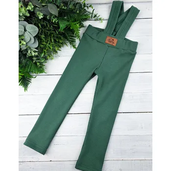 Dívčí legíny Kulišárny Dětské legíny RIB GREEN se šraky Varianta: 3/4 délka, VELIKOST: 62(1-3 měsíc)