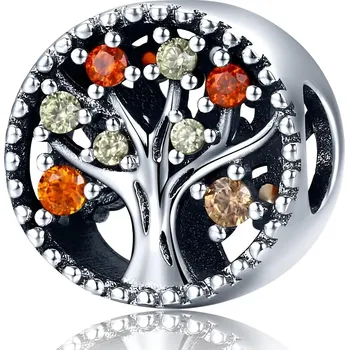 Přívěsek Endy-shop Stříbrný přívěsek korálek strom života s barevnými zirkony