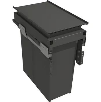 Odpadkový koš GOLLINUCCI Sorter 580 EVO, 300 mm, 1x40l, šedé, vč. výsuvů a víka