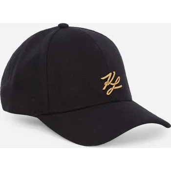 Klobouk KŠILTOVKA KARL LAGERFELD K/AUTOGRAPH PIN WOOL CAP BLACK