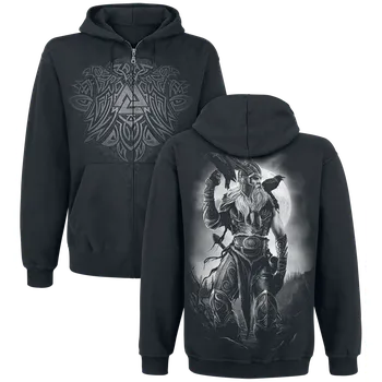 Pánská mikina Mikina s kapucí na zip z Toxic Angel - Odin - Muži - černá