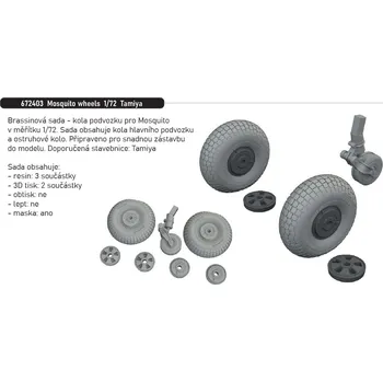 Plastikový model Eduard 1/72 Mosquito wheels (TAMIYA)