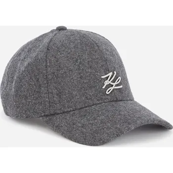 Klobouk KŠILTOVKA KARL LAGERFELD K/AUTOGRAPH PIN WOOL CAP MID GREY NUBUCK