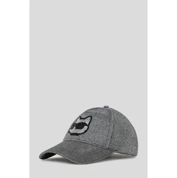 Klobouk KŠILTOVKA KARL LAGERFELD K/IKONIK 2.0 CHOUP GLITTER CAP SILVER GLITTER