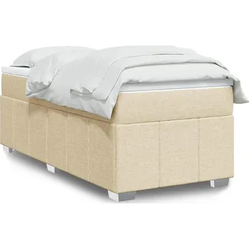 Ložnice vidaXL Box spring postel s matrací 80x200 cm textil [3285428] Barva: krémová