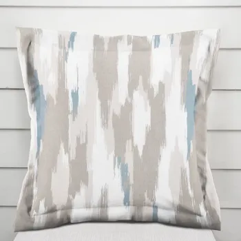 Povlak na dekorativní polštářek Sametový povlak na polštář s lemem Tamara TMR-024 Šedo-béžovo-bílé žíhané pruhy 40 x 60 cm