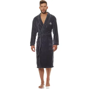 Pánský župan Pánský župan L&L 2114 Marine M-2XL tmavě modrá XL-182/120/116