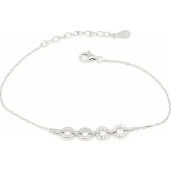 Náramek Dámský stříbrný náramek s čirými zirkony 76699F 17-20 cm