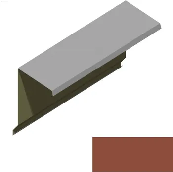 Střecha Ukončení pultové střechy RS360A-60 SP&nbsp;25 s okapnicí RAL 8004 cihlová