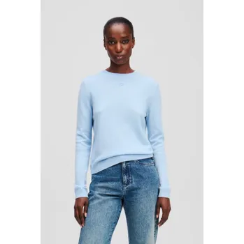 Dámský svetr SVETR KARL LAGERFELD CASHMERE CREW NECK KENTUCKY BLUE