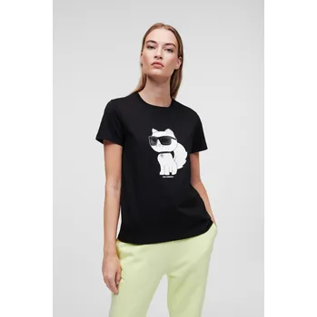 Dámské tričko TRIČKO KARL LAGERFELD IKONIK 2.0 CHOUPETTE T-SHIRT BLACK
