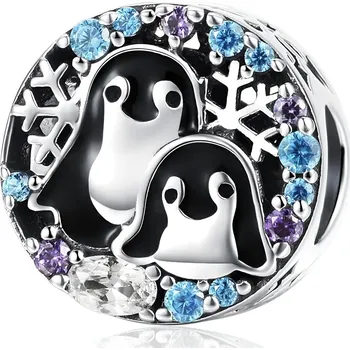 Přívěsek Endy-shop Stříbrný přívěsek korálek tučňáci