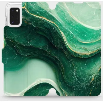 Pouzdro na mobilní telefon Flipové pouzdro Mobiwear na mobil Samsung Galaxy A41 - VP38S Zelený mramor - VÝPRODEJ (Flip obal, kryt, pouzdro Mobiwear na mobilní telefon Samsung Galaxy A41 s motivem VP38S Zelený mramor)