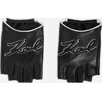 Rukavice RUKAVICE KARL LAGERFELD K/SIGNATURE FL GLOVES BLACK/WHITE