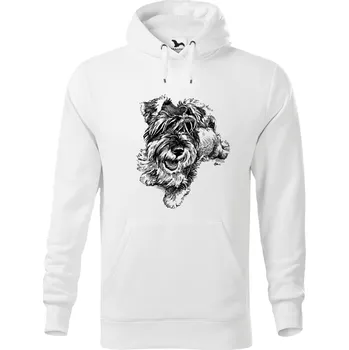 Dámská mikina Mikina - Knírač Barva: Bílá (00), Velikost: XXL, Střih: Pánské