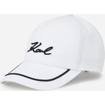 Klobouk KŠILTOVKA KARL LAGERFELD K/SIGNATURE PIPING CAP WHITE/BLACK