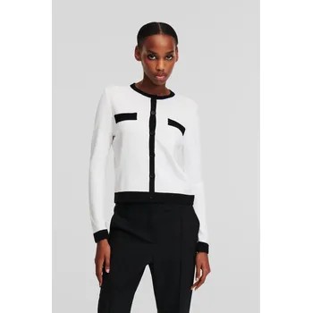 Dámský svetr KARDIGAN KARL LAGERFELD CLASSIC LSLV CARDIGAN WHITE