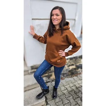 Dámská mikina Kulišárny Mikina dámská WARM HNĚDÁ VELIKOST: 34