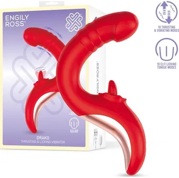 Vibrátor ENGILY ROSS Drako Vibe s 360º jazykem narážení a lízání
