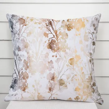 Povlak na dekorativní polštářek Sametový povlak na polštář Tamara TMR-008 Hnědé a šedé pnoucí rostliny 50 x 60 cm