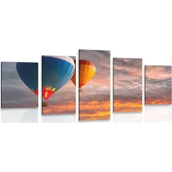 Obraz Dovido 5-dílný obraz přelet balónů nad horami