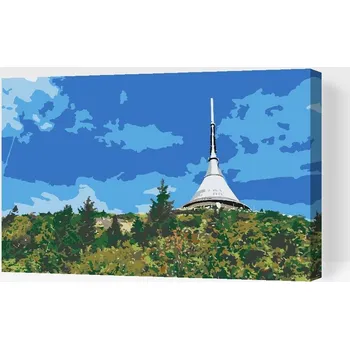 Malování podle čísel Painting Queens, Malování podle čísel, Ještěd, 60 × 80 cm, vypnuté plátno na rám