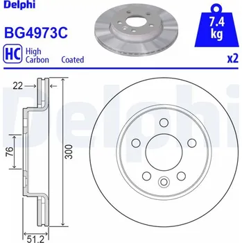Brzdový kotouč Brzdový kotouč DELPHI BG4973C