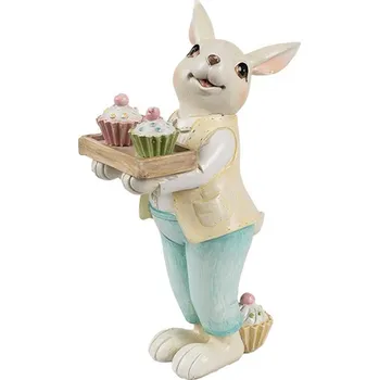 Bytová dekorace Dekorace králíček nesoucí muffiny - 11*6*16 cm