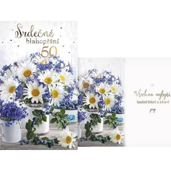 Blahopřání srdečné 50. M11-557 H s textem