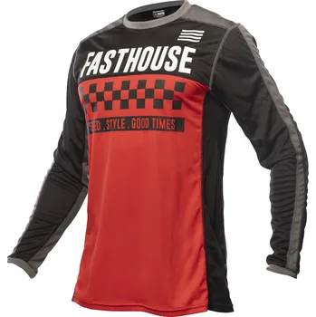 Moto dres Fasthouse Grindhouse Torino Jersey Red Black Velikost: M