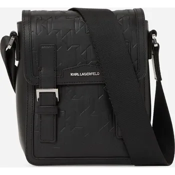 CROSSBODY KARL LAGERFELD K/LOOM LEATHER CROSSBODY BLACK