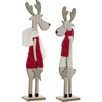 Vánoční dekorace Vánoční ozdoba DKD Home Decor Polyester Dřevo (2 ks) (9 x 6 x 39 cm)