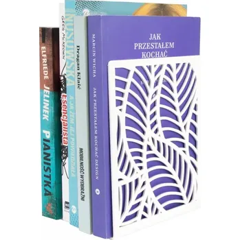 Zarážka na knihu Bílá kovová zarážka na knihu s rostlinným motivem