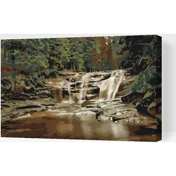 Malování podle čísel Painting Queens, Malování podle čísel, Krkonoše, Mumlavský vodopád, 60 × 80 cm, plátno na rámu