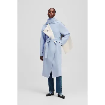 Dámský kabát KABÁT KARL LAGERFELD SOFT WOOL COAT KENTUCKY BLUE-PRISTINE