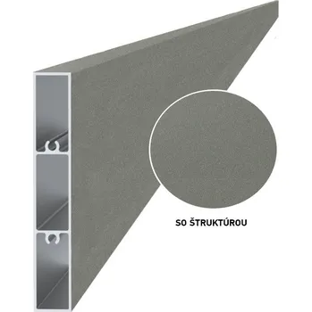 Plot Hliníková plotová lamela 100x16 mm, tvar obdélník, šedá RAL9007, se strukturou 6m +/- 5mm (AL-PV3-SS-6)