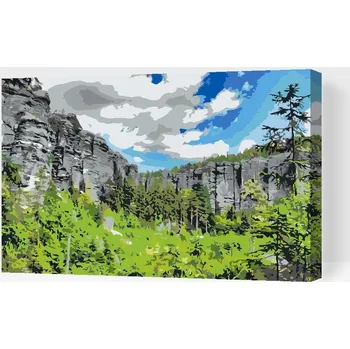 Malování podle čísel Painting Queens, Malování podle čísel, Adršpašské skály, 60 × 80 cm, bez rámu a bez vypnutí plátna
