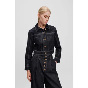 Dámská casual bunda BUNDA KARL LAGERFELD BUTTON DENIM JACKET DARK BLUE DENIM
