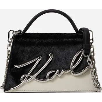 Kabelka KABELKA KARL LAGERFELD K/SIGNATURE 2.0 SP SM PONY CB WHITE/BLACK