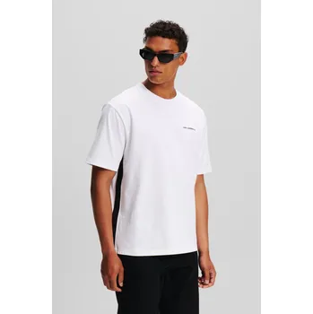 Pánské tričko TRIČKO KARL LAGERFELD T-SHIRT W/ SIDE TAPE WHITE