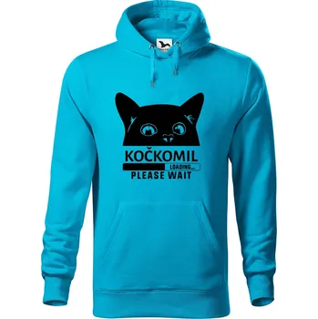 Pánské oblečení DOBRÝ TRIKO Pánská mikina s potiskem Kočkomil načítání Velikost pánské mikiny: 2XL, Barva: Tyrkysová