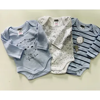 Kojenecký body Jacky Body s dlouhým rukávem ,3 pack modrý Velikosti: 62