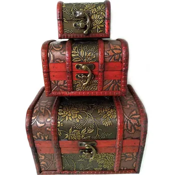 Truhla set 3x Truhlička Orient 9 Dřevo/Kůže